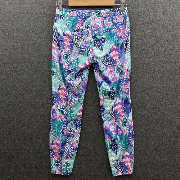Lilly Pulitzer Pant Womens 0 Quill Out Kelly Skinny Ankle Crop Textured 12816‎ - Picture 3 of 12